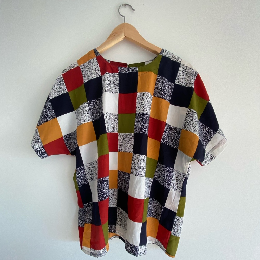 Nicola Patchwork Mixed Print Blouse